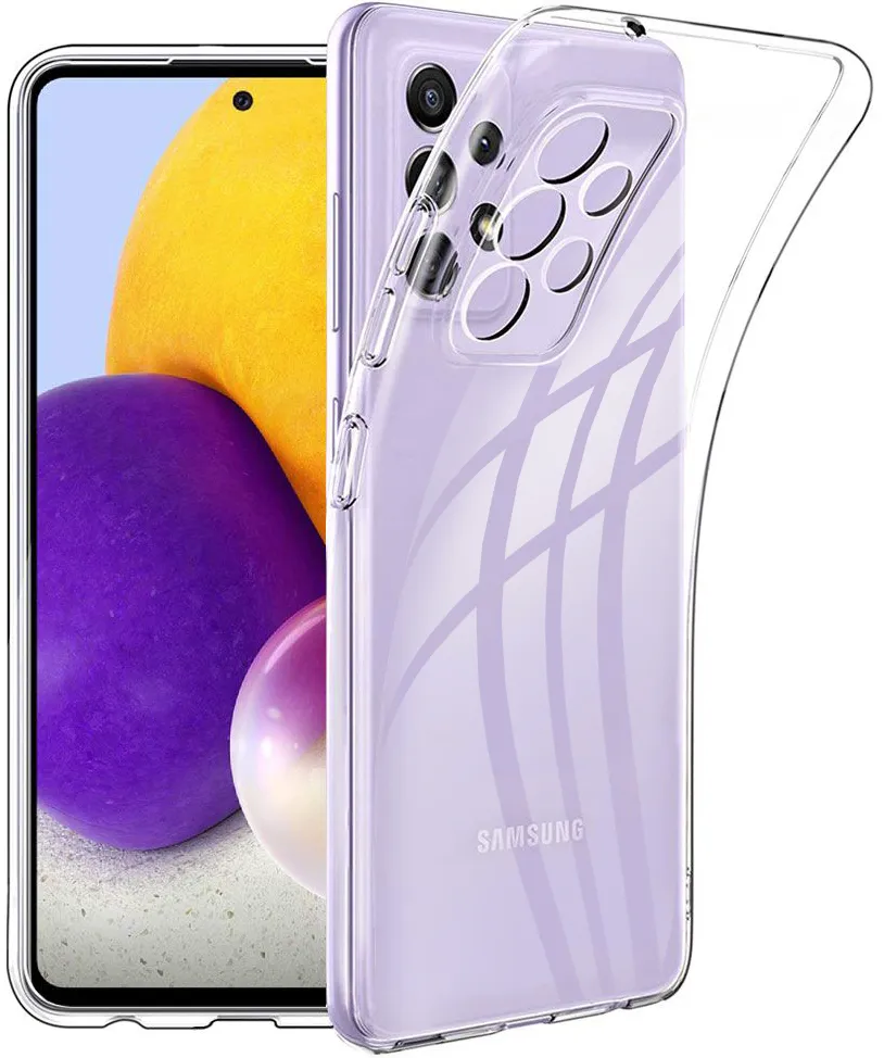 Чехол для Samsung A52 Ультратонкий силикон Люкс с защитой камеры