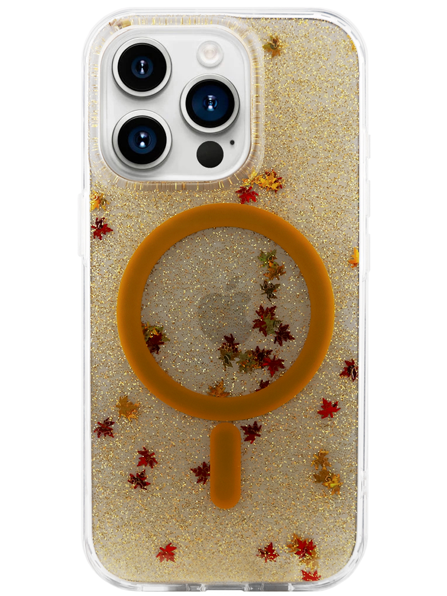 Чехол для iPhone 15 Pro Max Осенний MagSafe силикон+гель