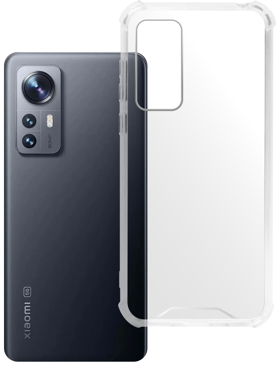 Чехол для Xiaomi 12 Pro Противоударный пластик+силикон