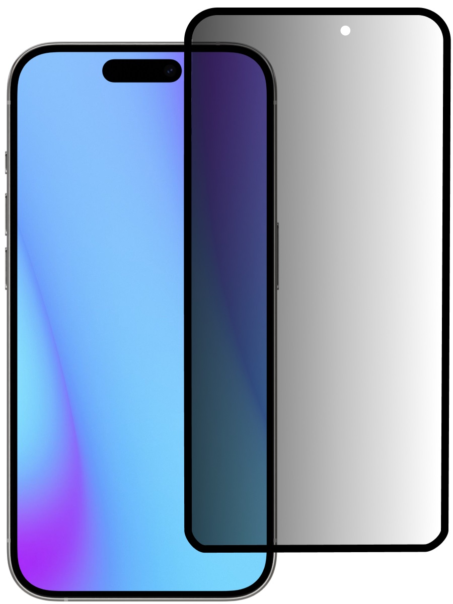 Защитное стекло для iPhone 15 Pro Max / 15 Plus Антишпион 5Д Люкс