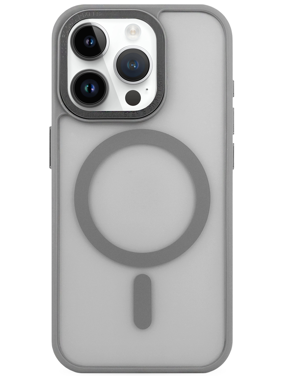 Чехол для iPhone 15 Pro Max Матовый Хромированный MagSafe пластик+силикон