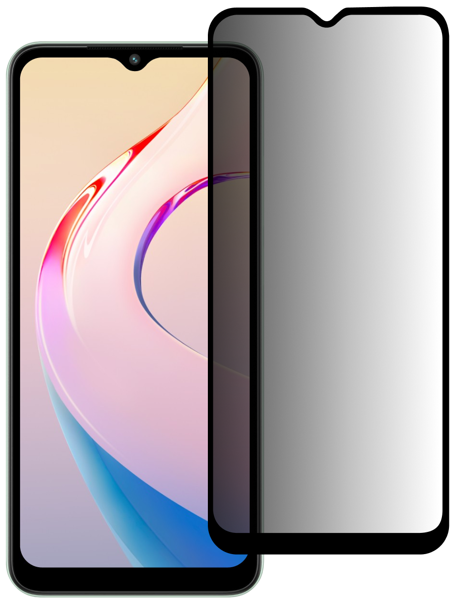 Защитное стекло для Xiaomi Redmi Note 9 4G Антишпион 5Д Люкс