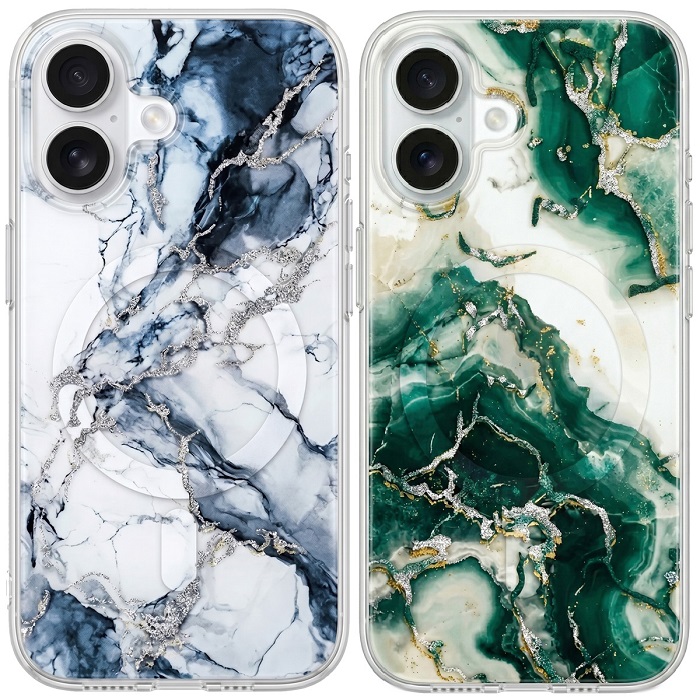 Чехол для iPhone 16 Малахит силикон