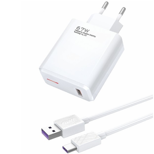 ЗУ Tranyoo EU2C 1 USB 22.5W c кабелем USB / Type-C