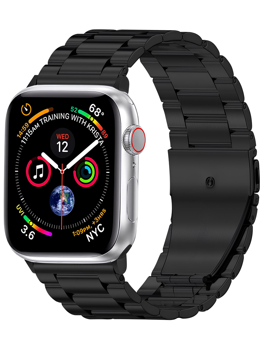 Ремешок для Apple Watch 42 / 44 / 45 / 49 мм Блочный сталь матовый