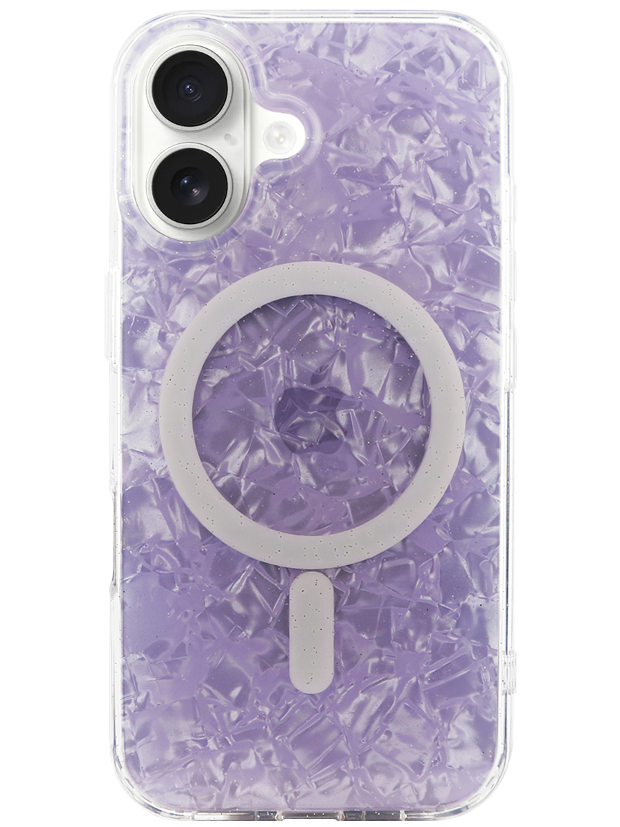 Чехол для iPhone 16 Plus Жемчужный лёд MagSafe пластик+силикон