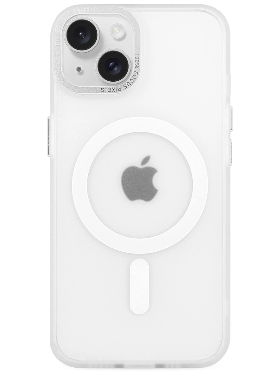 Чехол для iPhone 15 Матовый Хромированный MagSafe пластик+силикон