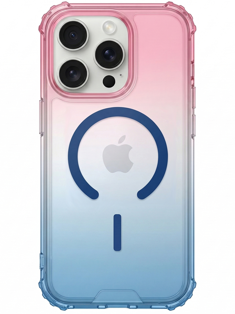 Чехол для iPhone 15 Pro Градиент MagSafe силикон