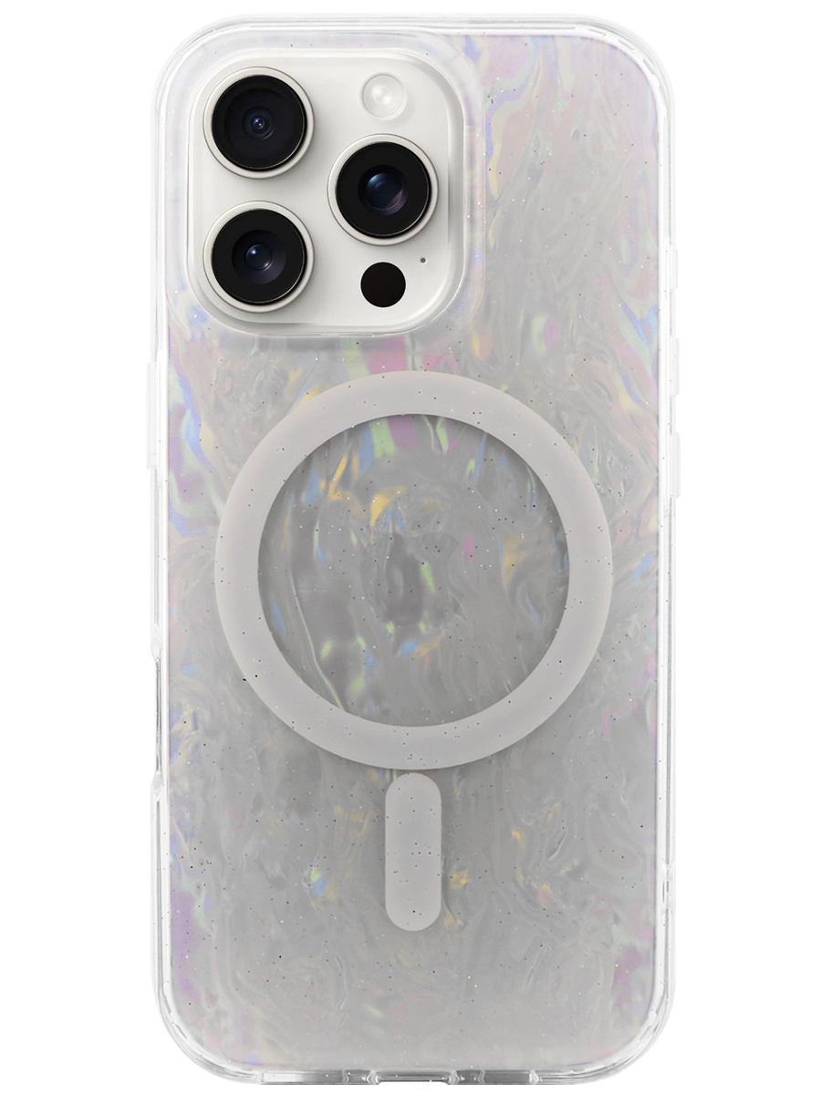 Чехол для iPhone 16 Pro Max Жемчужный лёд MagSafe пластик+силикон