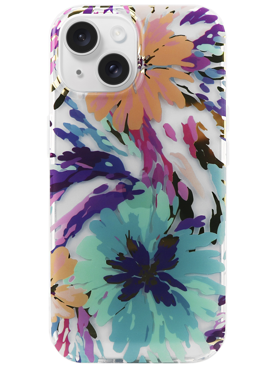 Чехол для iPhone 15 Сад пластик+силикон