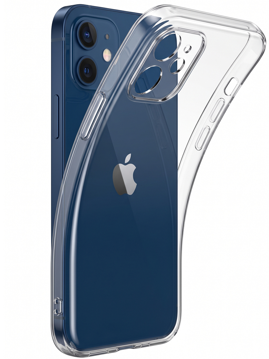 Чехол для iPhone 12 mini Ультратонкий силикон Люкс с защитой камеры