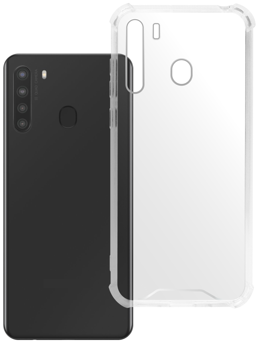 Чехол для Samsung A21 Противоударный пластик+силикон