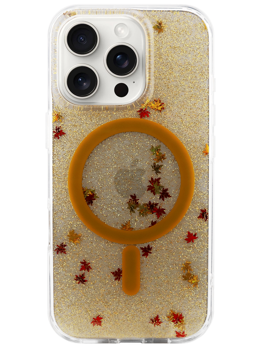 Чехол для iPhone 16 Pro Max Осенний MagSafe силикон+гель