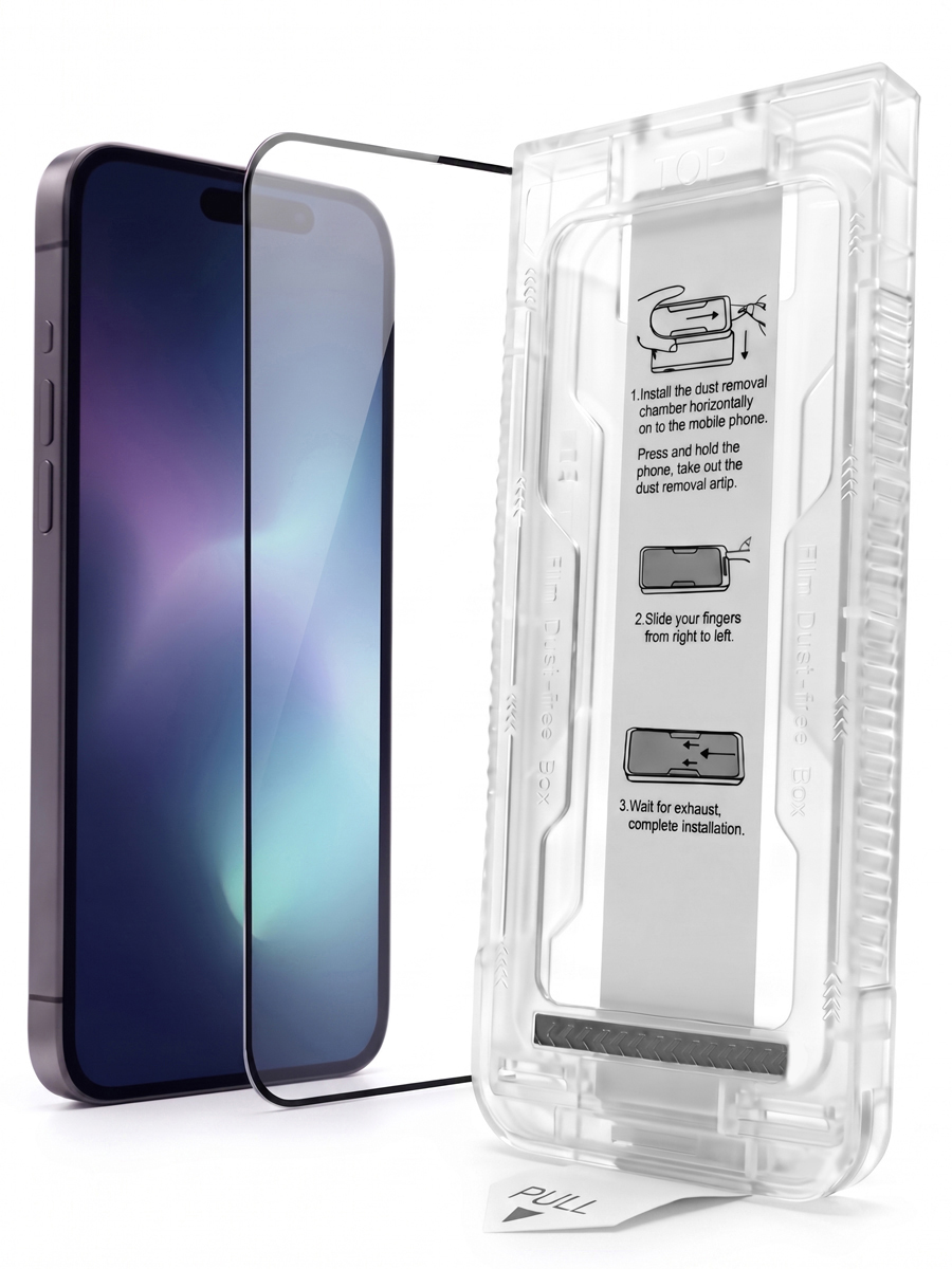 Защитное стекло для iPhone 13 / 13 Pro / 14 / 16e / 17e LS с авто-установкой