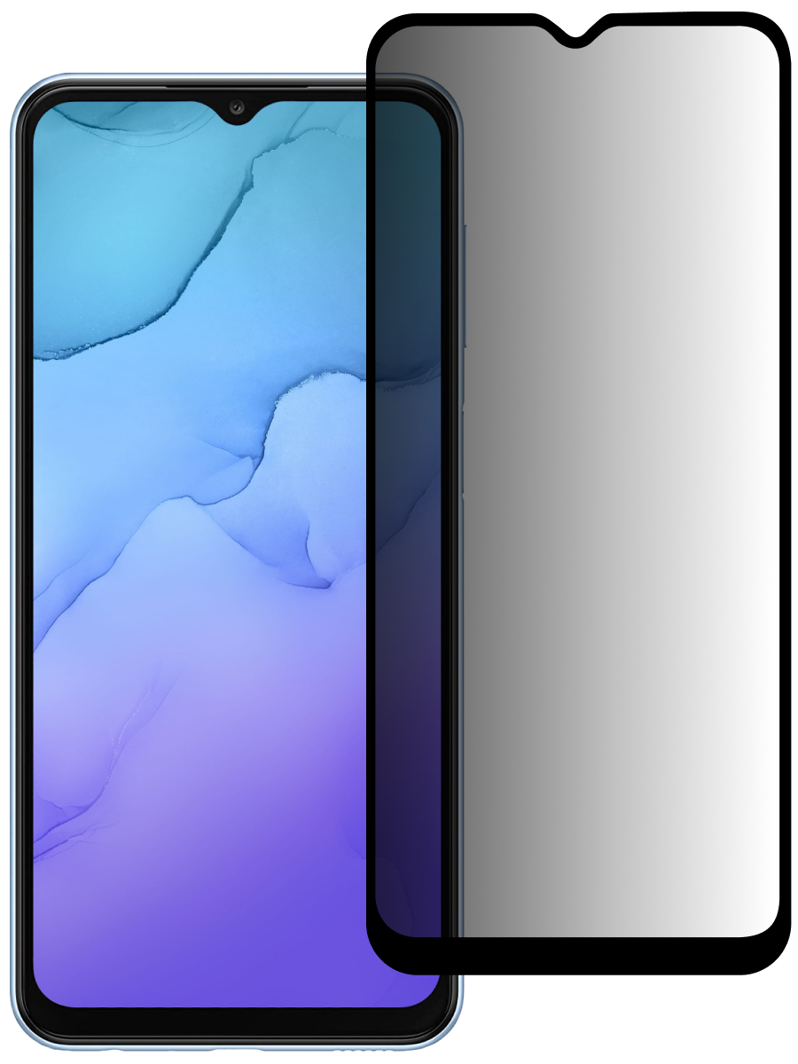 Защитное стекло для Tecno Spark 7 Антишпион 5Д Люкс