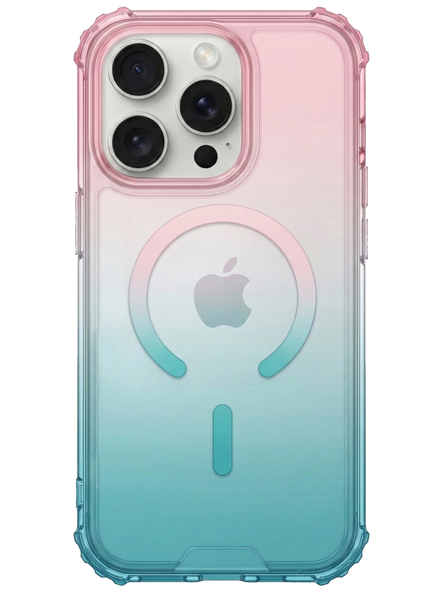 Чехол для iPhone 15 Pro Градиент MagSafe силикон