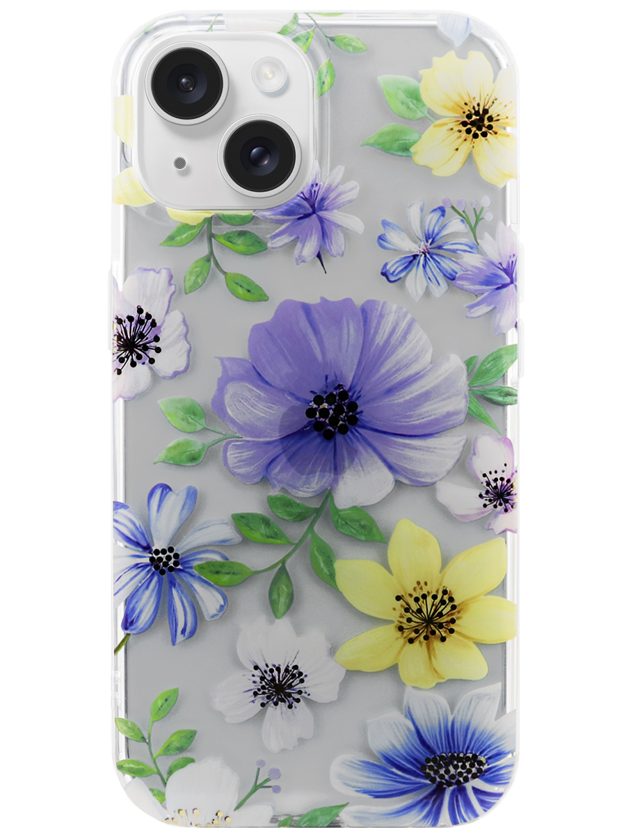 Чехол для iPhone 15 Сад пластик+силикон