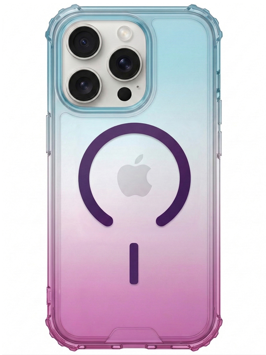 Чехол для iPhone 15 Pro Градиент MagSafe силикон