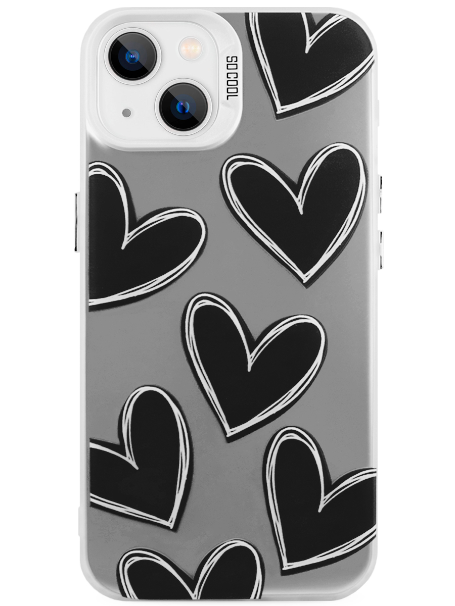 Чехол для iPhone 13 Крутые сердца пластик+силикон