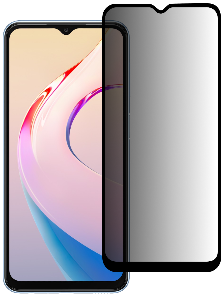 Защитное стекло для Xiaomi Redmi 9 Антишпион 5Д Люкс