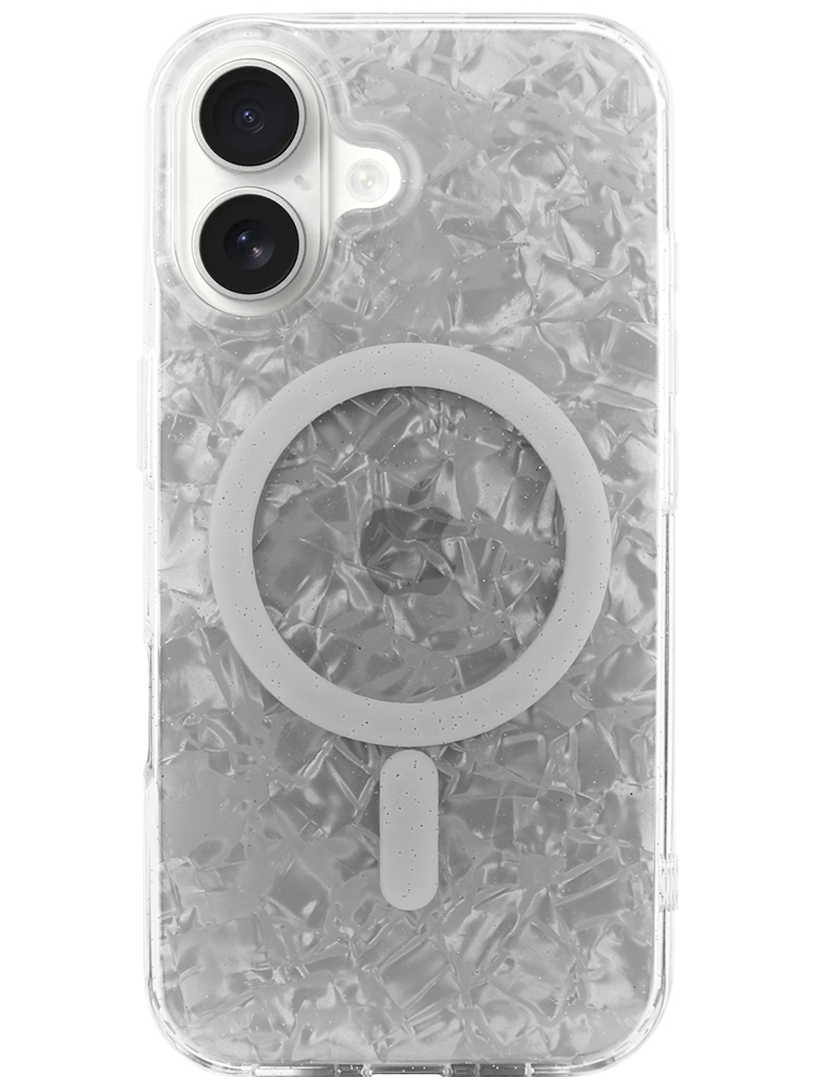 Чехол для iPhone 16 Plus Жемчужный лёд MagSafe пластик+силикон