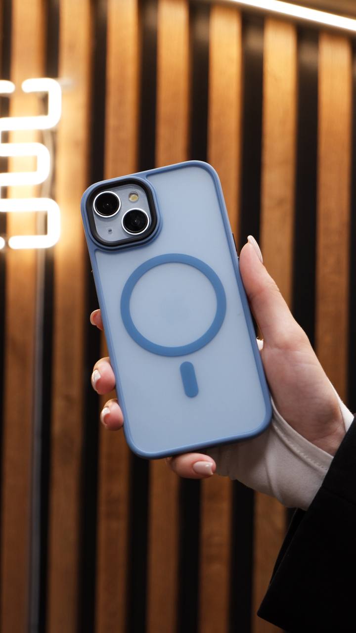 Чехол для iPhone 15 Pro Бархатный MagSafe пластик+силикон