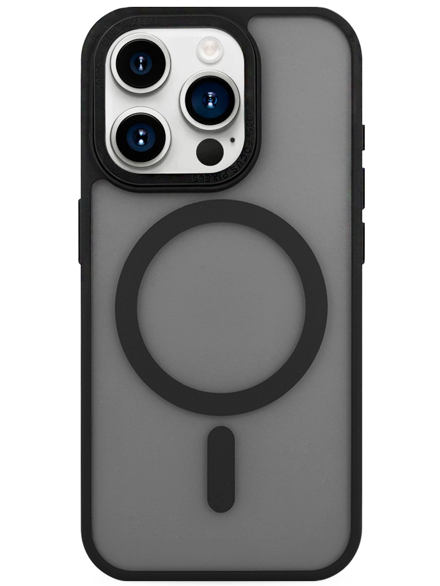 Чехол для iPhone 15 Pro Матовый Хромированный MagSafe пластик+силикон