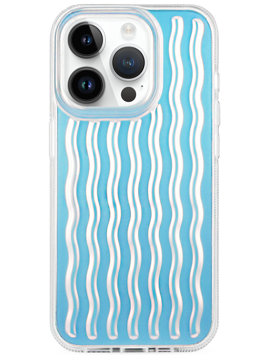 Чехол для iPhone 15 Pro Max Морские волны пластик+силикон