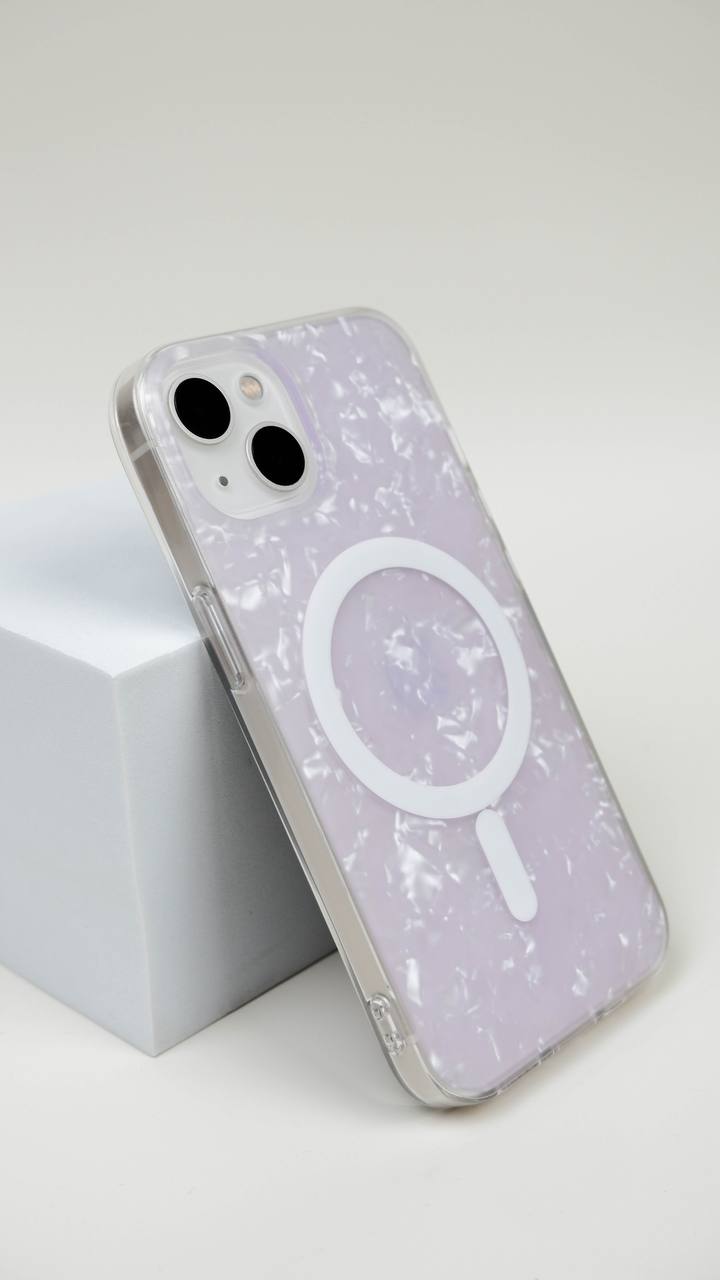 Чехол для iPhone 15 Pro Max Жемчужный лёд MagSafe пластик+силикон