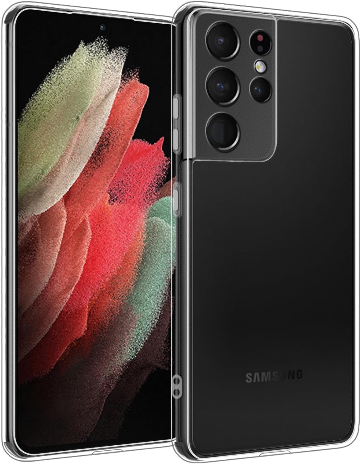 Чехол для Samsung S21 Ultra Ультратонкий силикон Premium с защитой камеры