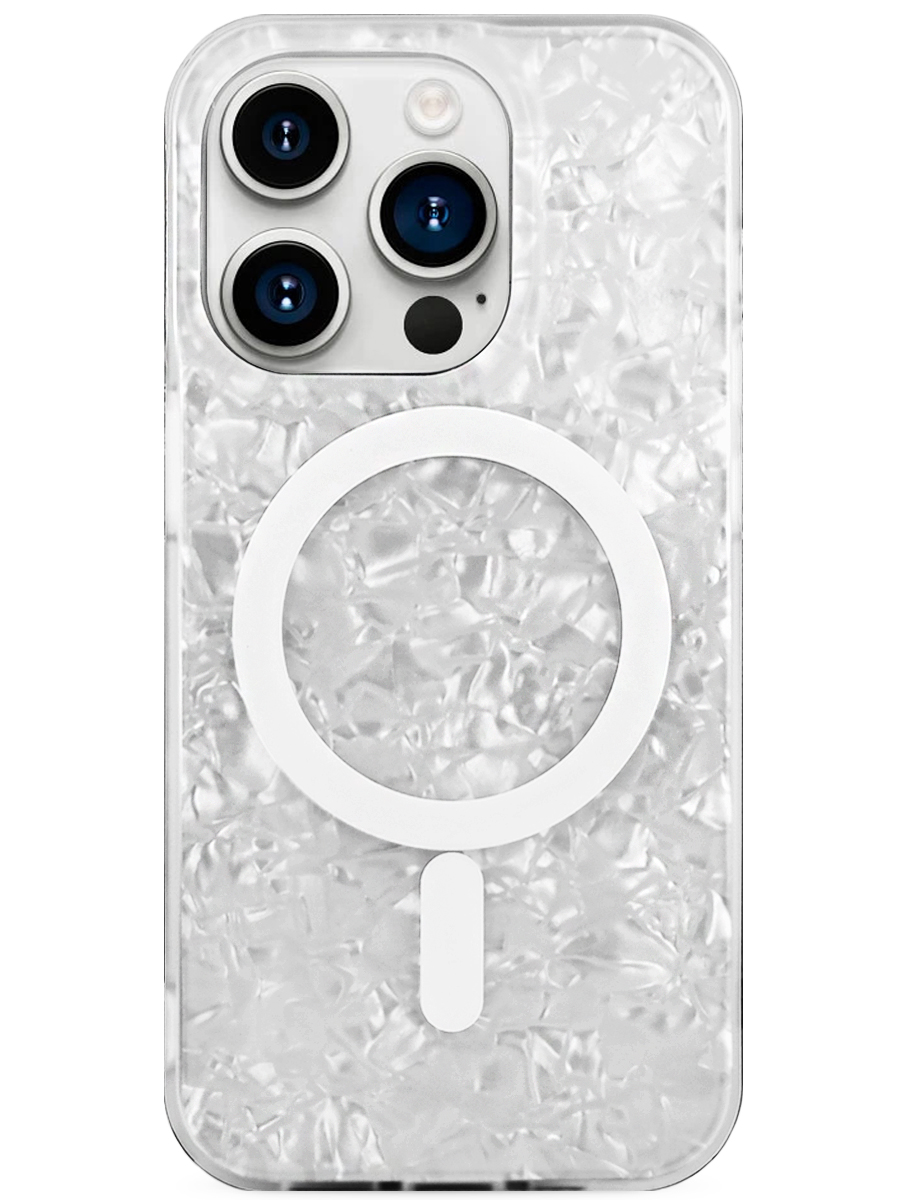 Чехол для iPhone 15 Pro Жемчужный лёд MagSafe пластик+силикон