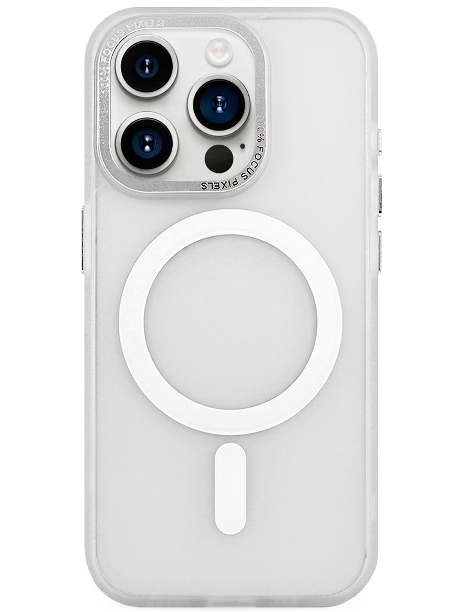 Чехол для iPhone 15 Pro Матовый Хромированный MagSafe пластик+силикон