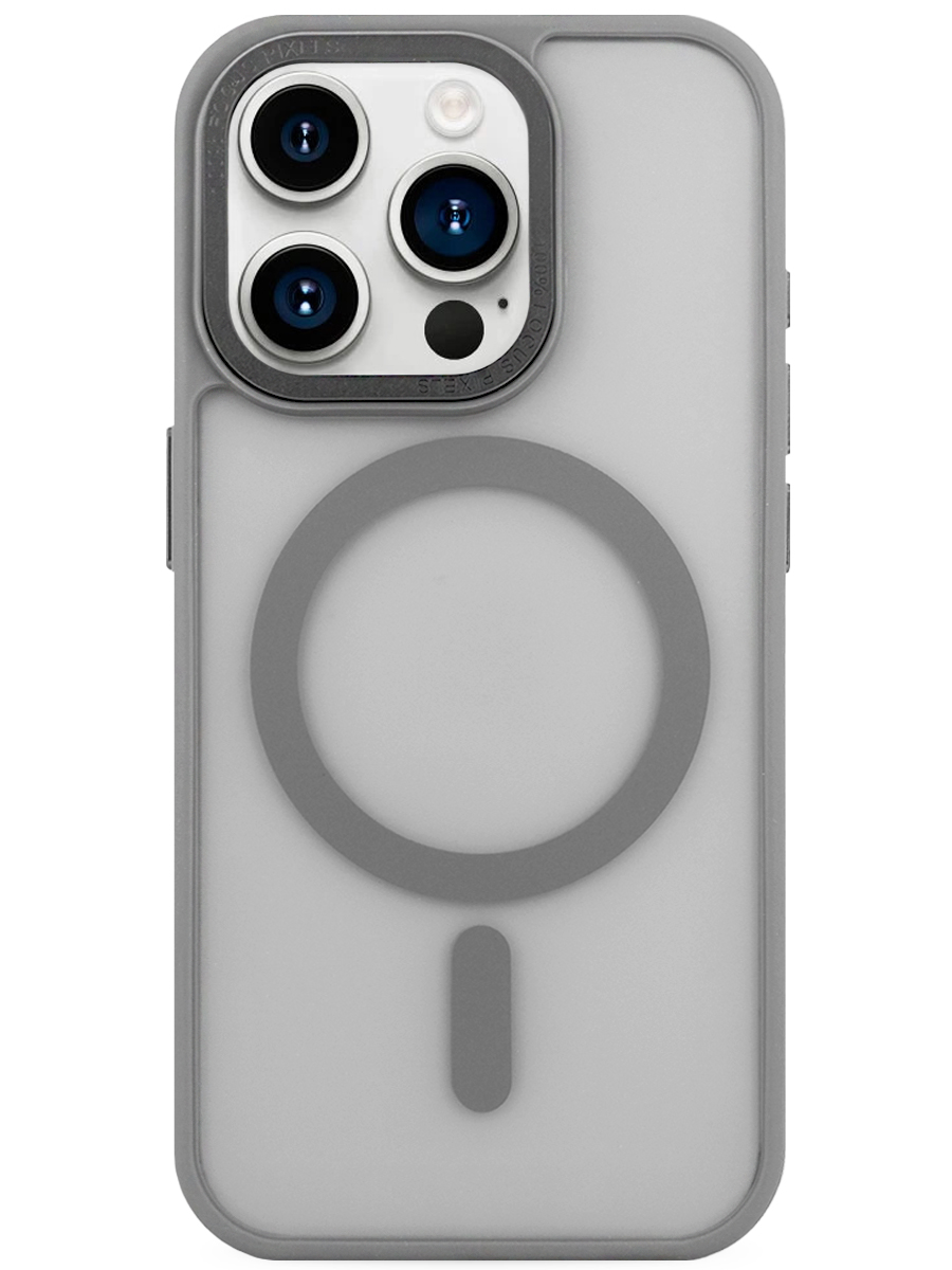 Чехол для iPhone 15 Pro Матовый Хромированный MagSafe пластик+силикон