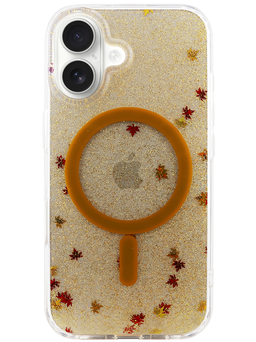 Чехол для iPhone 16 Plus Осенний MagSafe силикон+гель
