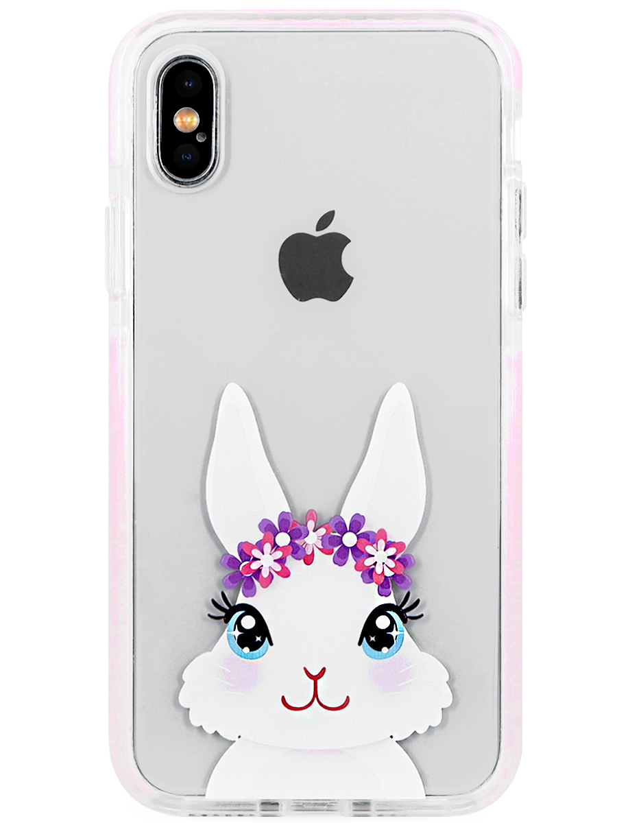 Чехол для iPhone X / XS Зайчик пластик+силикон