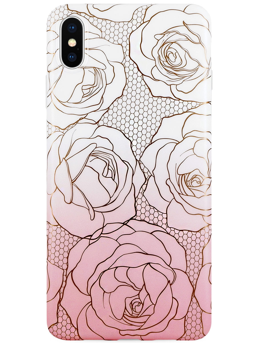 Чехол для iPhone XS Max Золотистые элементы силикон