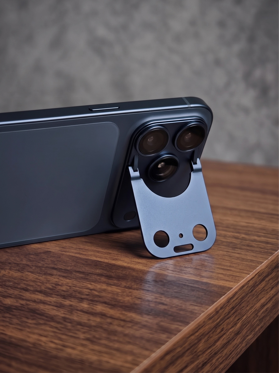 Защитное стекло камеры для iPhone 17 Pro Max Металл с подставкой