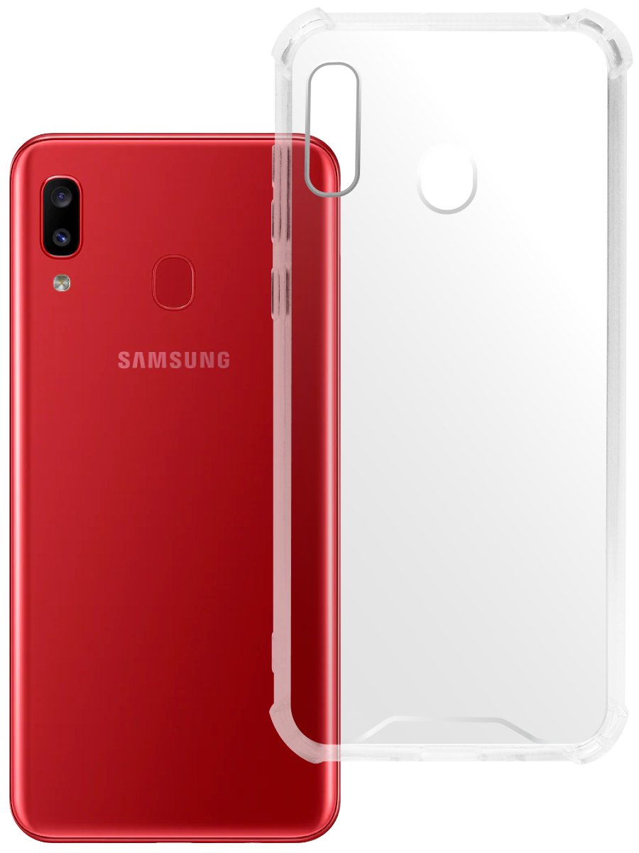 Чехол для Samsung A20 / A30 Противоударный пластик+силикон