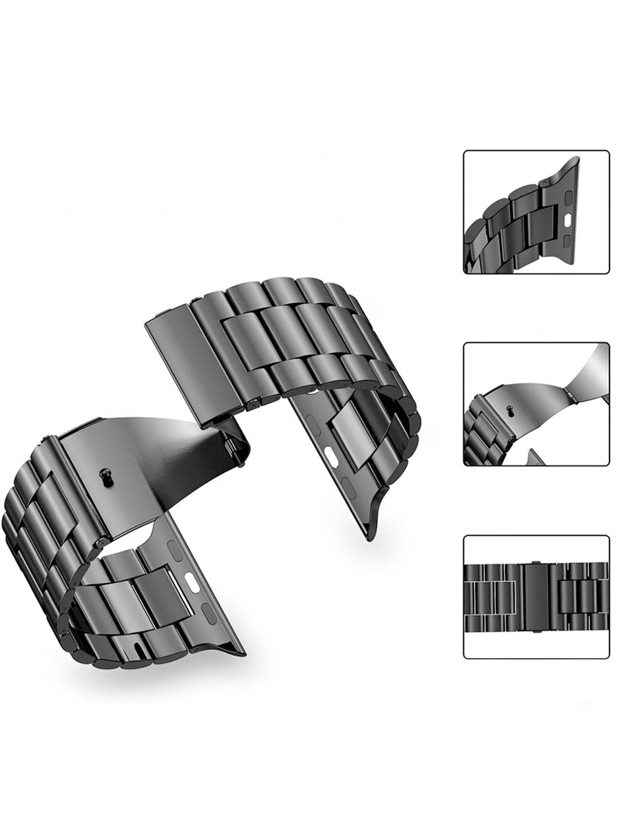 Ремешок для Apple Watch 42 / 44 / 45 / 49 мм Блочный сталь матовый